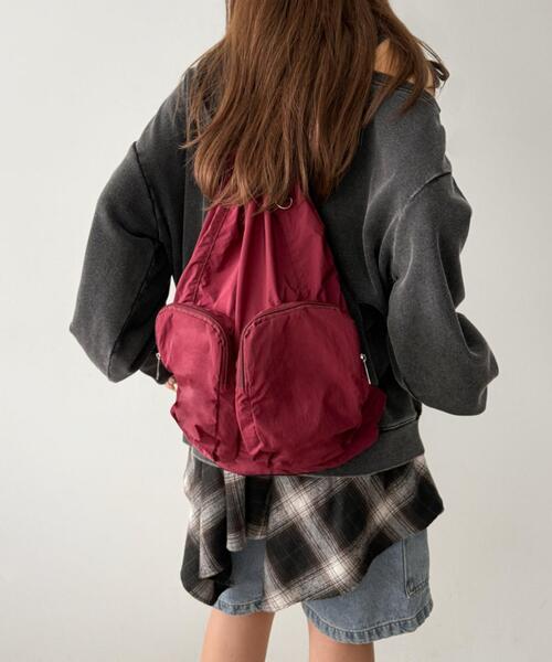 WEGO（ウィゴー）の「WEGO/ポケットデザインナップサック（バックパック/リュック・レディース・グレー/ブラック/ワイン・FREE）」の11枚目の写真