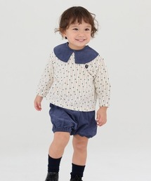 moimoln（モイモルン）の「【日本限定復刻セットアップ】ビッグカラーストライプ長袖トップス&ショートパンツ（セットアップ・キッズ）」