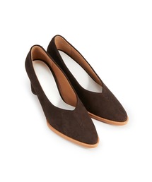 RELE（リレ）の「RELE リレ カバードブイカットアーモンドトゥシリンダーヒールパンプス（パンプス）」