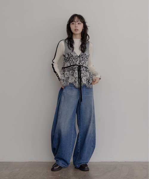 ベロアレース ペプラムビスチェキャミソール Eimee Law│Eimee Law