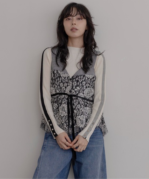 ベロアレース ペプラムビスチェキャミソール Eimee Law│Eimee Law