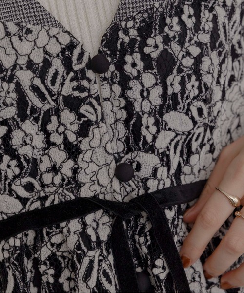 ベロアレース ペプラムビスチェキャミソール（キャミソール）｜Eimee