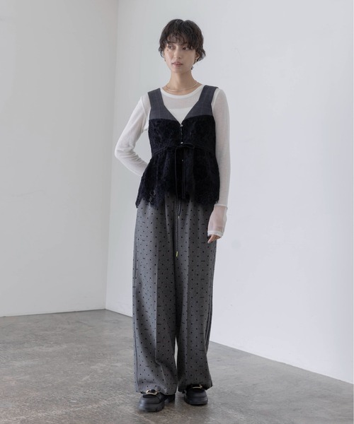 エイミーロウ　ベロアレース ペプラムビスチェキャミソール ベロアレース ペプラムビスチェキャミソール Eimee Law│Eimee Law