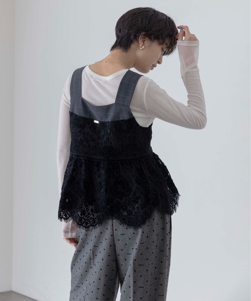 エイミーロウ　ベロアレース ペプラムビスチェキャミソール ベロアレース ペプラムビスチェキャミソール Eimee Law│Eimee Law