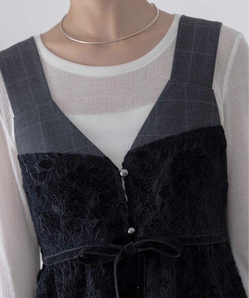 ベロアレース ペプラムビスチェキャミソール Eimee Law│Eimee Law
