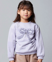 BeBe（ベベ）の「ラメフリルリボンモチーフトレーナー(90~160cm)（スウェット・キッズ）」