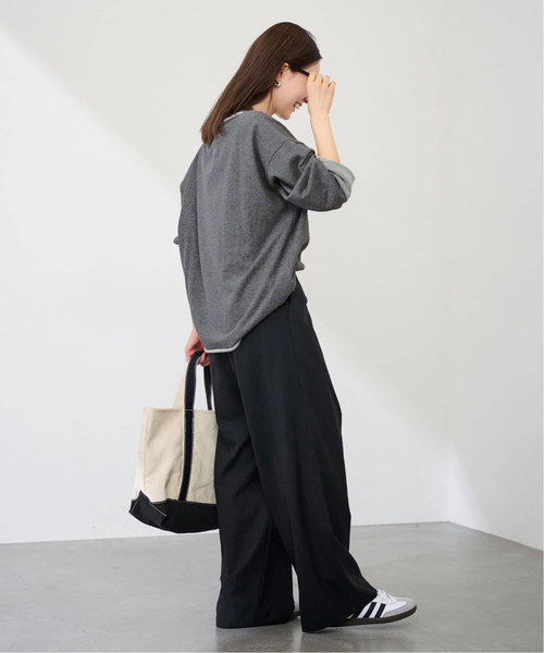 FRAMeWORK(フレームワーク)の「TWラップパンツ(スラックス・レディース・チャコールグレー/ブラック・36/38)」の4枚目の写真