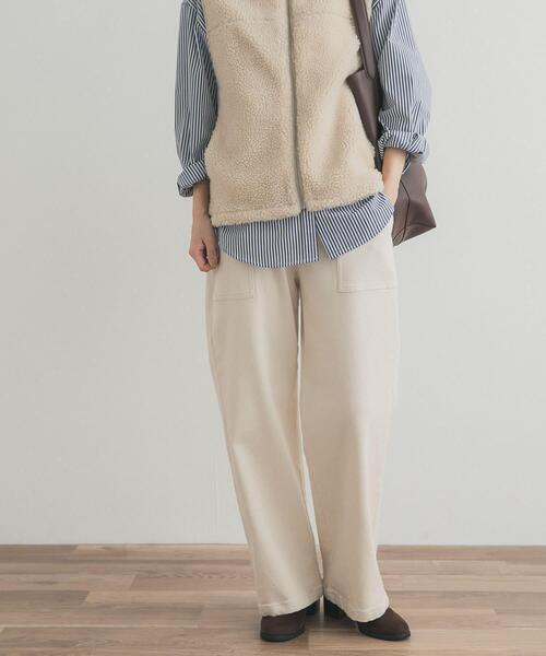 URBAN RESEARCH DOORS(アーバンリサーチドアーズ)の「裏起毛ベイカーイージーパンツ(その他パンツ・レディース・オフホワイト/カーキ・MEDIUM/SMALL)」の4枚目の写真