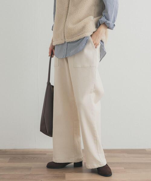 URBAN RESEARCH DOORS(アーバンリサーチドアーズ)の「裏起毛ベイカーイージーパンツ(その他パンツ・レディース・オフホワイト/カーキ・MEDIUM/SMALL)」の6枚目の写真