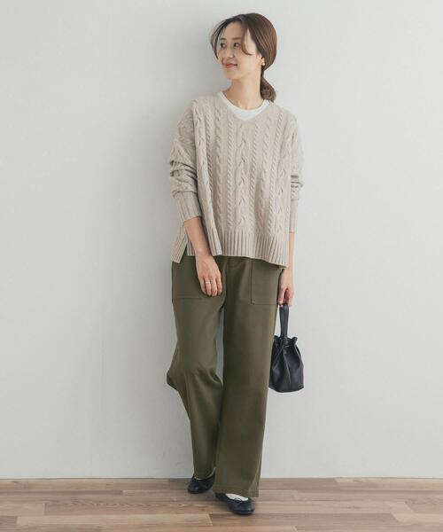 URBAN RESEARCH DOORS(アーバンリサーチドアーズ)の「裏起毛ベイカーイージーパンツ(その他パンツ・レディース・オフホワイト/カーキ・MEDIUM/SMALL)」の18枚目の写真