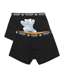 GRAVER（グレーバー）の「[1PACK]ホワイトクラウドベアスマイル メンズドロース_ブラック（ボクサーパンツ）」
