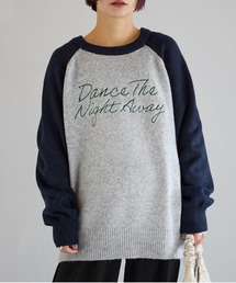 pocket | 配色ラグランロゴニットプルオーバー(ニット/セーター)