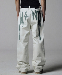 NOT4NERD（ノットフォーナード）の「N4ND Drip Logo Denim Pants - White（デニムパンツ）」
