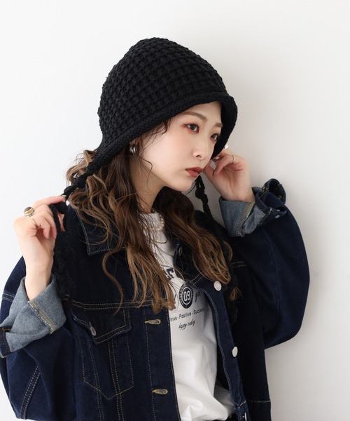 セール】ポップコーン編みニットキャップ（ニットキャップ/ビーニー