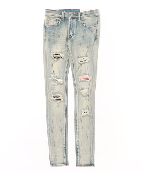 mnml(ミニマル)の「mnml/ミニマル/リペアデニムパンツ/X214 STRETCH DENIM(M2020-D857)(デニムパンツ・メンズ・ブルー・34/28/29/30/32)」の9枚目の写真