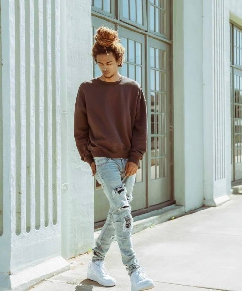 mnml(ミニマル)の「mnml/ミニマル/リペアデニムパンツ/X214 STRETCH DENIM(M2020-D857)(デニムパンツ・メンズ・ブルー・34/28/29/30/32)」の7枚目の写真