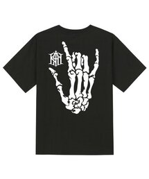 KTB0095 ハンドスカル 半袖Tシャツ - ブラック