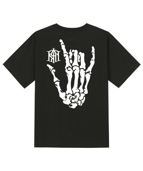 KAN6312(カン6312)の「KTB0095 ハンドスカル 半袖Tシャツ - ブラック(Tシャツ/カットソー・メンズ・その他・LARGE/MEDIUM/SMALL/X-LARGE)」の1枚目の写真