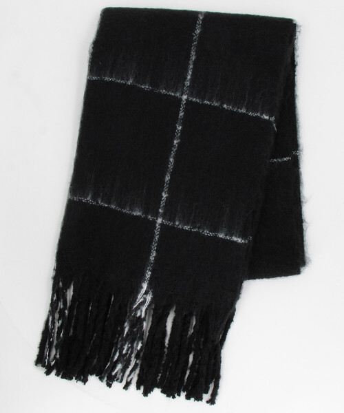 FREAK'S STORE(フリークスストア)の「ウインドウペン チェック柄 ボリューム マフラー(マフラー・メンズ・ブラック/ベージュ/ネイビー・ONE SIZE)」の6枚目の写真