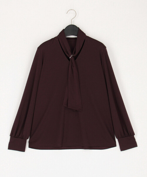 COMME CA（コムサ）の「〔 Sサイズ 〕【ブライトリーセットアップ】ボウタイ ブラウス（シャツ/ブラウス・レディース・ブラック/ダークブラウン/ボルドー/グレイッシュベージュ・5号）」の4枚目の写真