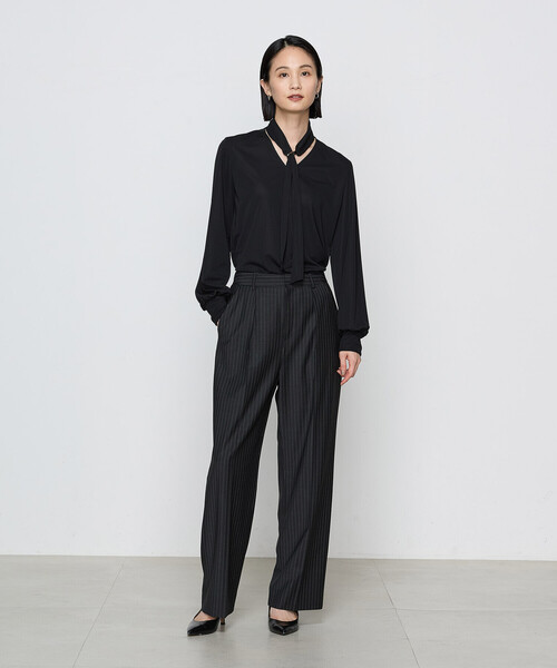 COMME CA（コムサ）の「〔 Sサイズ 〕【ブライトリーセットアップ】ボウタイ ブラウス（シャツ/ブラウス・レディース・ブラック/ダークブラウン/ボルドー/グレイッシュベージュ・5号）」の15枚目の写真