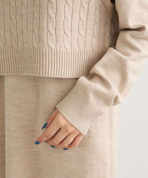 Green　Parks（グリーンパークス）の「SET2点ケーブルベスト+ニットワンピース（ワンピース・レディース・グレー/ベージュ・FREE）」の15枚目の写真