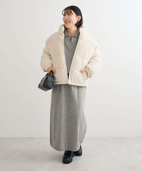 Green　Parks（グリーンパークス）の「SET2点ケーブルベスト+ニットワンピース（ワンピース・レディース・グレー/ベージュ・FREE）」の17枚目の写真