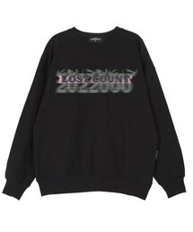 ロストカウント オーバーサイズ ドロップショルダー スウェット_ブラック