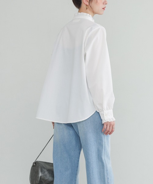 n'OrLABEL（ノアールレーベル）の「『ギャザーフリルブラウス』（シャツ/ブラウス・レディース・オフホワイト/ブラック・1/2）」の19枚目の写真