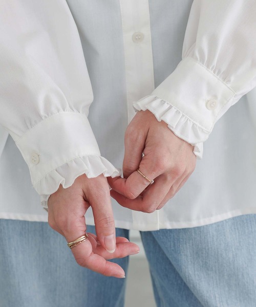 n'OrLABEL（ノアールレーベル）の「『ギャザーフリルブラウス』（シャツ/ブラウス・レディース・オフホワイト/ブラック・1/2）」の16枚目の写真