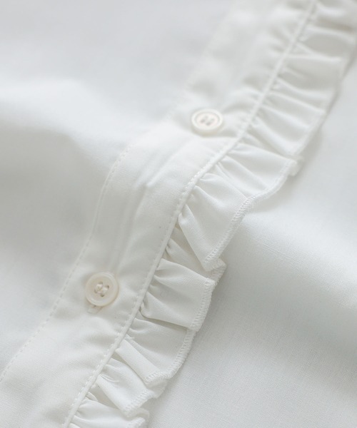 n'OrLABEL（ノアールレーベル）の「『ギャザーフリルブラウス』（シャツ/ブラウス・レディース・オフホワイト/ブラック・1/2）」の9枚目の写真