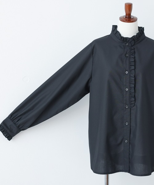 n'OrLABEL（ノアールレーベル）の「『ギャザーフリルブラウス』（シャツ/ブラウス・レディース・オフホワイト/ブラック・1/2）」の12枚目の写真