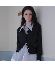 Signiture Pearl Button Cardigan [Black]