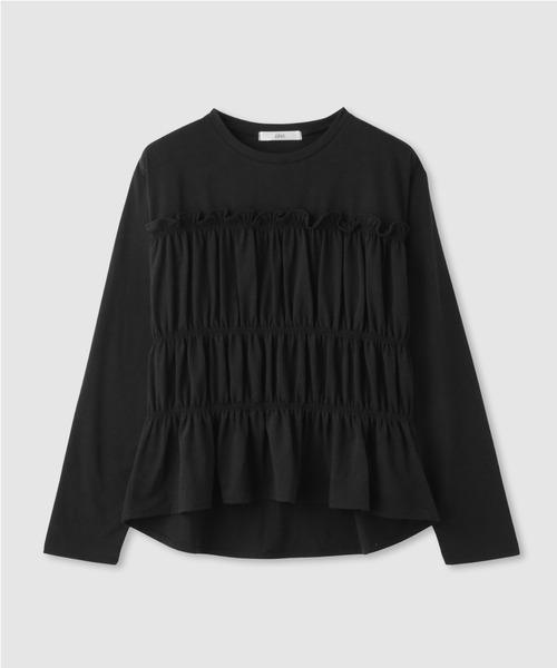 Mac-House(マックハウス)の「シャリングギャザープルオーバー(Tシャツ/カットソー・レディース・オフホワイト/グレー/ブラック・FREE)」の10枚目の写真