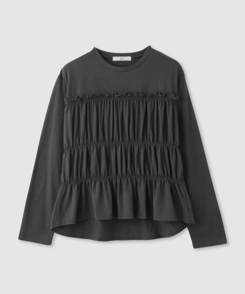 Mac-House(マックハウス)の「シャリングギャザープルオーバー(Tシャツ/カットソー・レディース・オフホワイト/グレー/ブラック・FREE)」の11枚目の写真