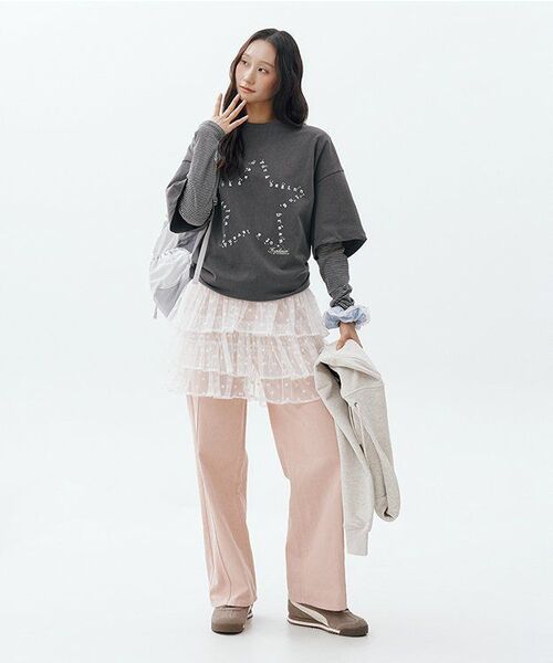 MAGOODGAN(メックウッドガン)の「フェイトロ4808 ワイドフィットピンクコットンパンツ(その他パンツ・レディース・その他・LARGE/MEDIUM/SMALL/X-SMALL)」の4枚目の写真