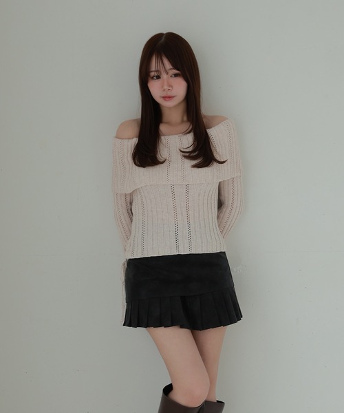 M DOLLY(エムドリー)の「pleats melia mini skirt/プリーツレイヤードメリアミニスカート(スカート・レディース・ブラウン/ブラック・S/M)」の8枚目の写真