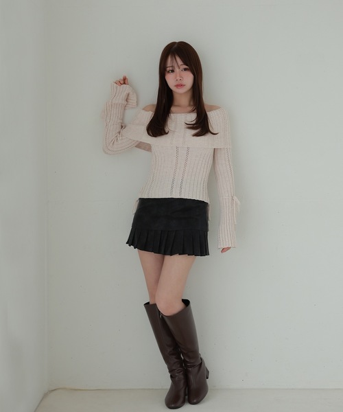 M DOLLY(エムドリー)の「pleats melia mini skirt/プリーツレイヤードメリアミニスカート(スカート・レディース・ブラウン/ブラック・S/M)」の9枚目の写真