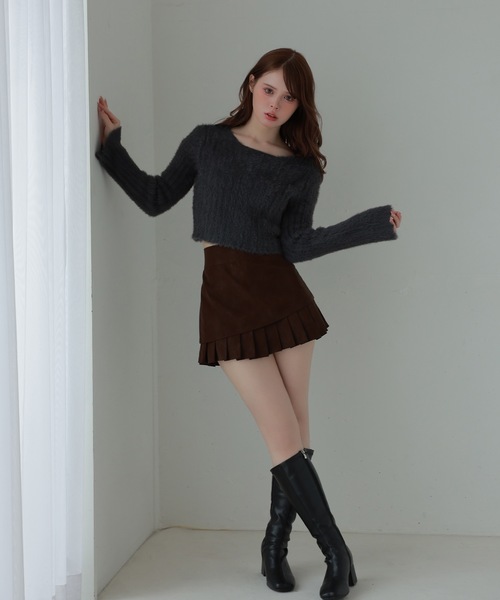 M DOLLY(エムドリー)の「pleats melia mini skirt/プリーツレイヤードメリアミニスカート(スカート・レディース・ブラウン/ブラック・S/M)」の17枚目の写真