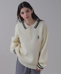 BROWNY | BROWNY/ワンポイント刺繍ニットポロ(ニット/セーター)