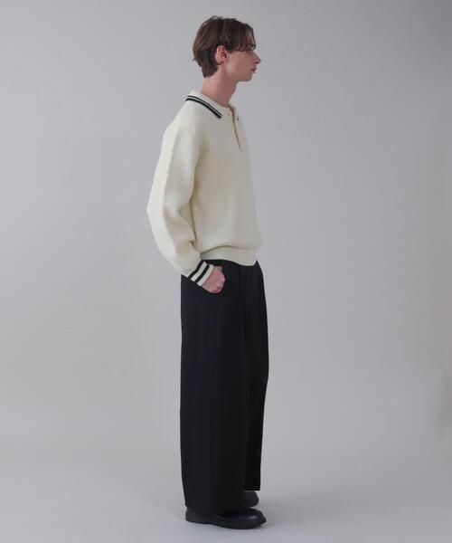 BROWNY（ブラウニー）の「BROWNY/ワンポイント刺繍ニットポロ（ニット/セーター・メンズ・ホワイト/ネイビー・LARGE/MEDIUM）」の18枚目の写真