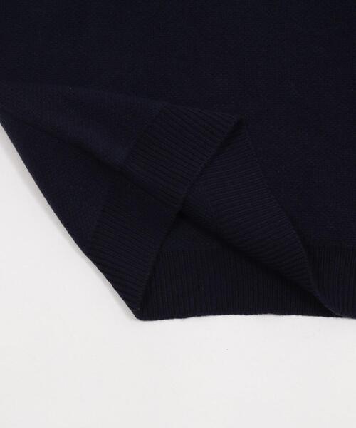 BROWNY（ブラウニー）の「BROWNY/ワンポイント刺繍ニットポロ（ニット/セーター・メンズ・ホワイト/ネイビー・LARGE/MEDIUM）」の3枚目の写真