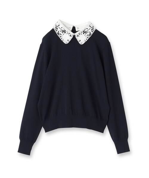 UNTITLED（アンタイトル）の「【洗える/カジュアルフォーマル】2WAYレース襟ニットプルオーバー（ニット/セーター・レディース・ブラック/ネイビー・44/04/02/00/48）」の11枚目の写真