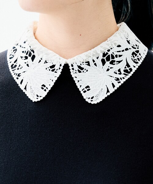 UNTITLED（アンタイトル）の「【洗える/カジュアルフォーマル】2WAYレース襟ニットプルオーバー（ニット/セーター・レディース・ブラック/ネイビー・44/04/02/00/48）」の5枚目の写真