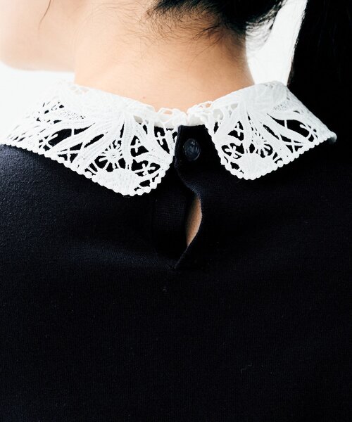 UNTITLED（アンタイトル）の「【洗える/カジュアルフォーマル】2WAYレース襟ニットプルオーバー（ニット/セーター・レディース・ブラック/ネイビー・44/04/02/00/48）」の6枚目の写真