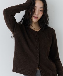 Round Neck Soft Rib Cardigan / ラウンドネックソフトリブカーディガン
