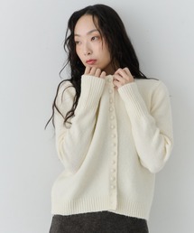Round Neck Soft Rib Cardigan / ラウンドネックソフトリブカーディガン