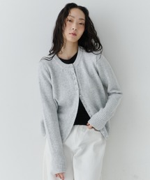 Round Neck Soft Rib Cardigan / ラウンドネックソフトリブカーディガン