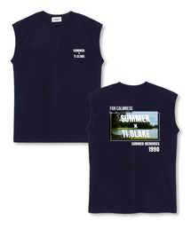 サマーメモリーオーバーサイズノースリーブTシャツネイビー