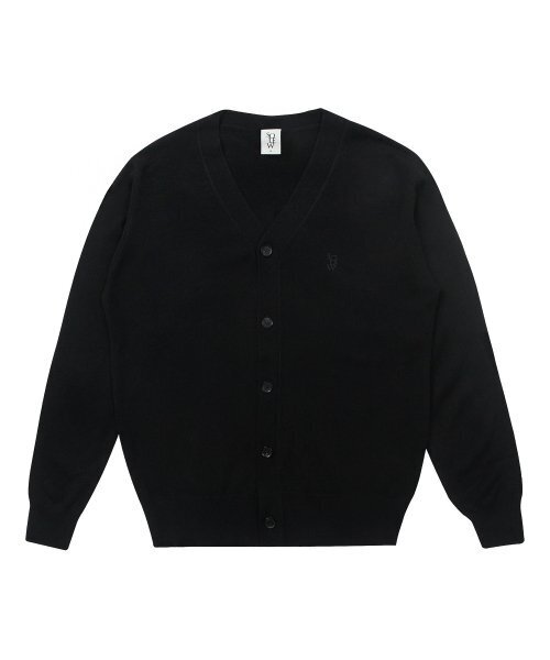 SOLEW(ソル)の「ウール100%カーディガン_ブラック(カーディガン/ボレロ・メンズ・その他・SMALL/MEDIUM/LARGE/X-LARGE)」の1枚目の写真